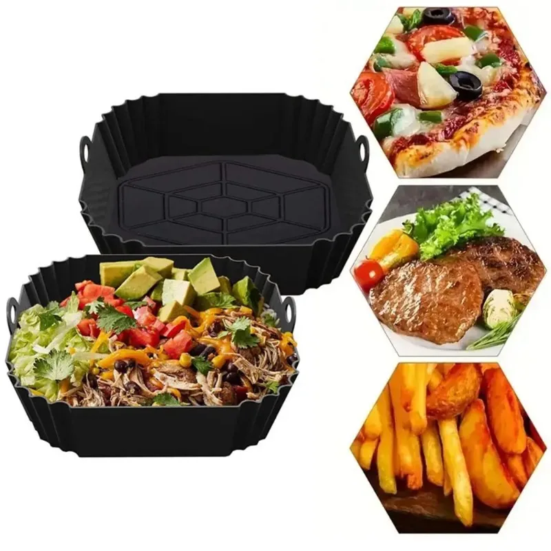 Kitchen Baking Products - 1pc silicone air fryer pot tray