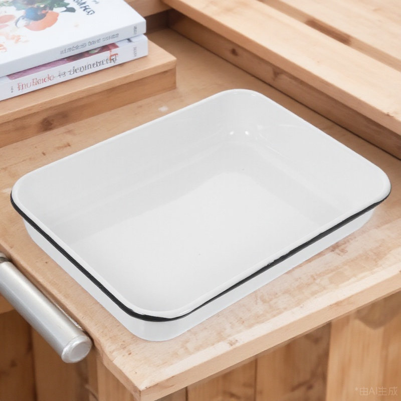 Kitchen Baking Pan Storage - Enamel Baking Tray Multifunctional Heat-Resistant Non-Stick