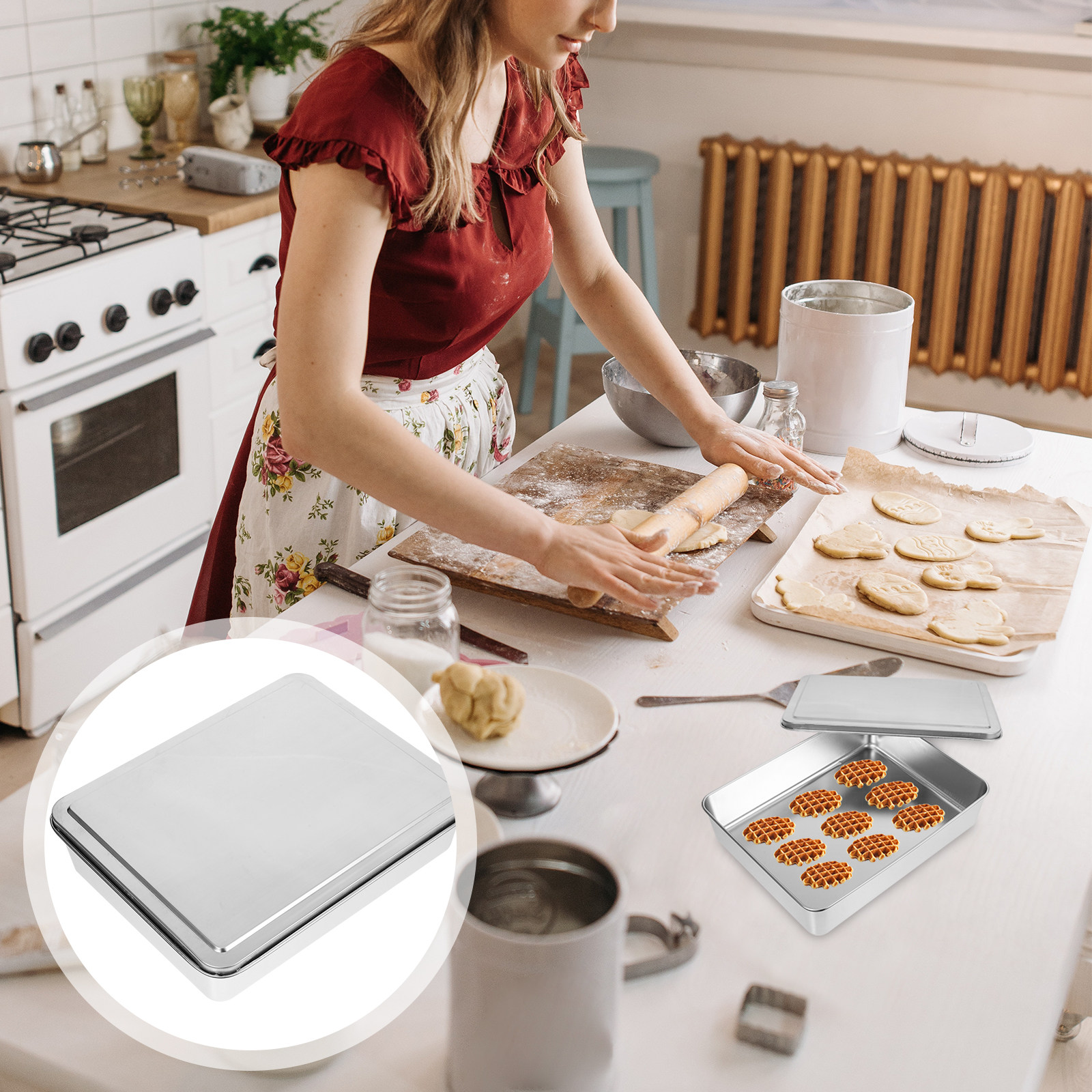 Kitchen Baking Pan Storage - Stainless Steel Tiramisu Cake Pan Deep
