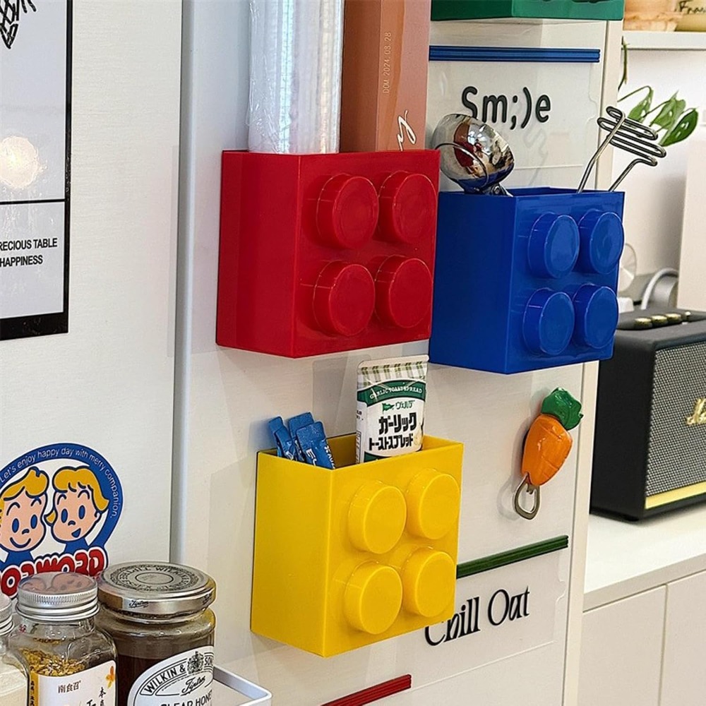 Kitchen Baking Tins - Lego-Style Magnetic Refrigerator Organizer ABS Plastic