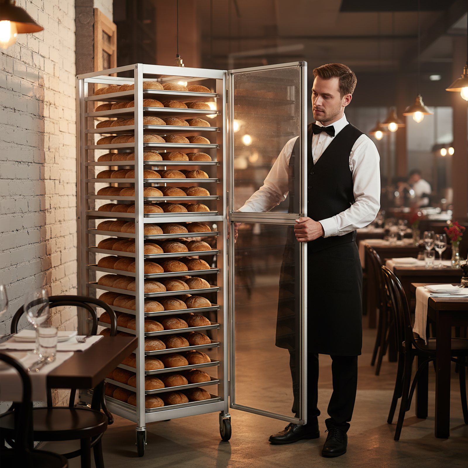 Kitchen Baking Pan Storage - 18 Tiers Bun Rack with Wheels