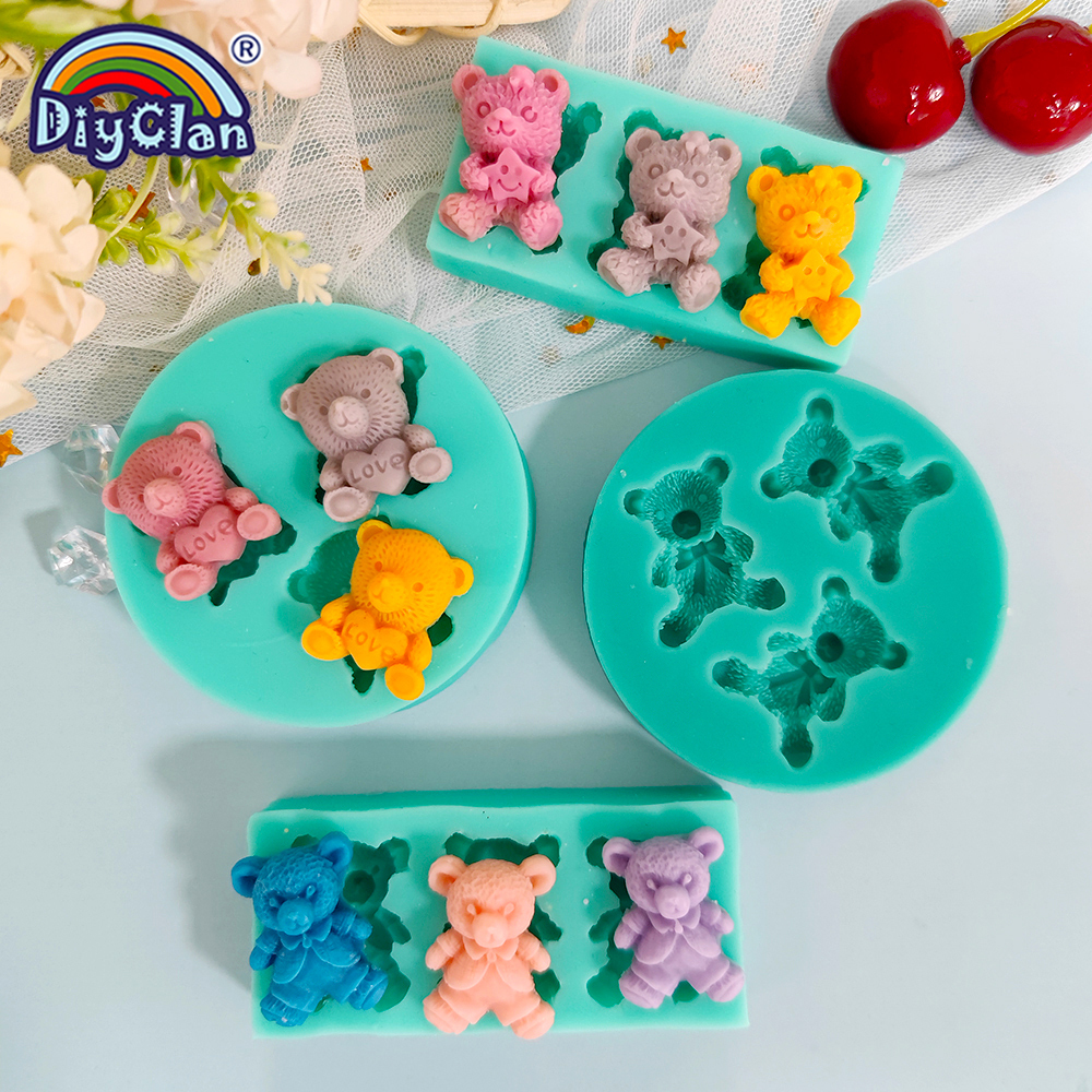 Kitchen Baking Products - Cute Mini Bear Silicone Mold Fondant