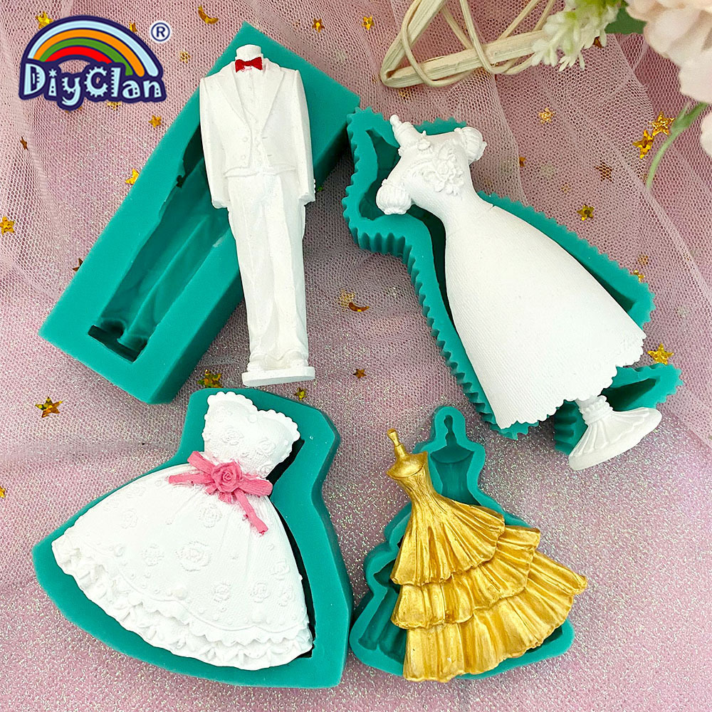 Kitchen Baking Products - Marry Decoration Silicone Mold Wedding Dress