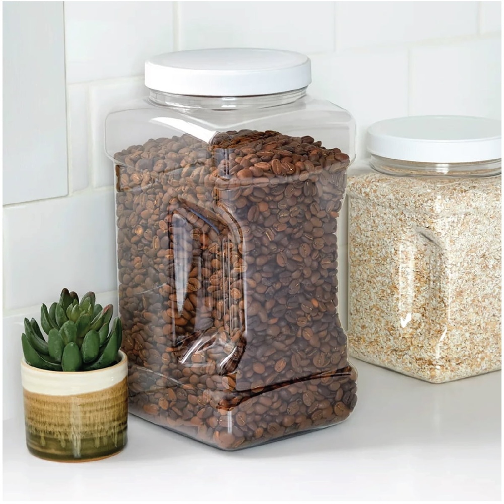 Kitchen Baking Canisters - 4 Pack Clear Plastic Canister Storage