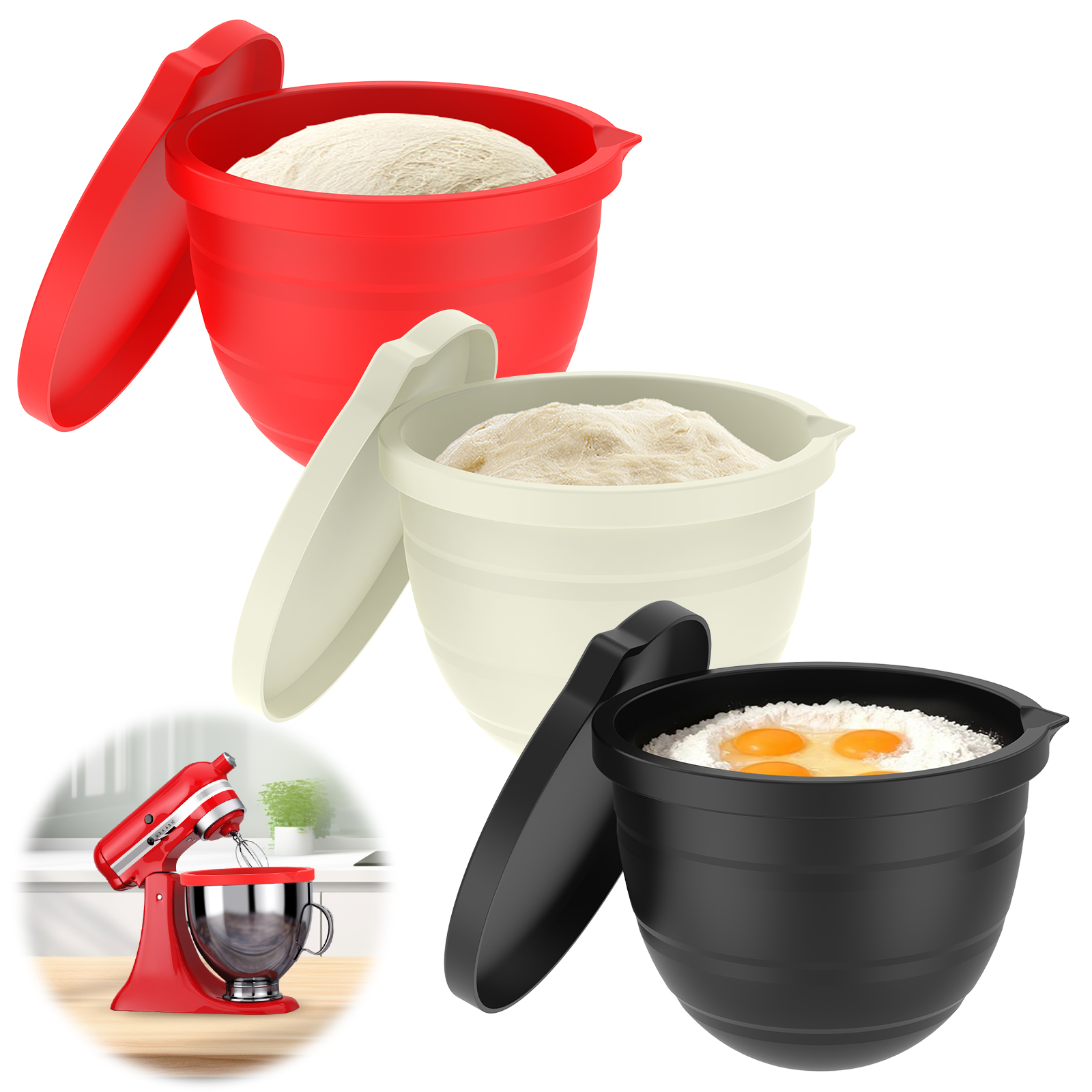 Kitchen Aid Baking Lid - Silicone Bowl With Lids Included Mixer