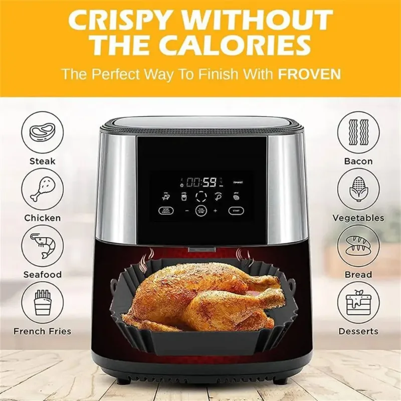 1pc silicone air fryer pot tra - Kitchen Baking Products avaliação e preço