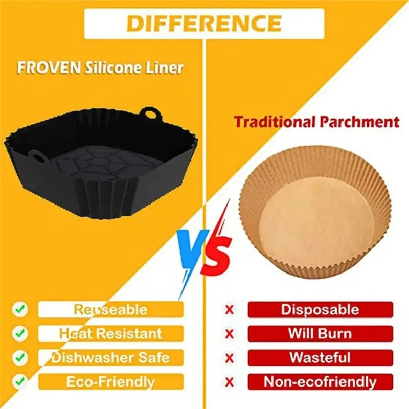 1pc silicone air fryer pot tra - Kitchen Baking Products avaliação e preço