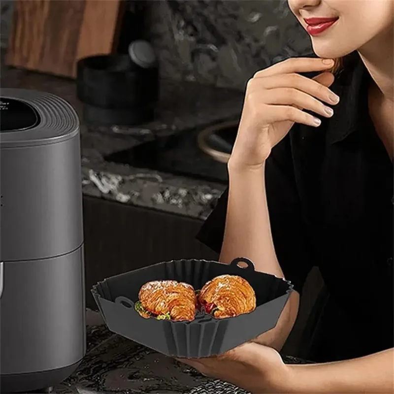 1pc silicone air fryer pot tra - Kitchen Baking Products avaliação e preço