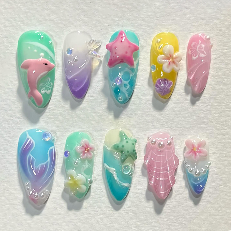30pcs Summer Press on Nails 3D - Decorating Tip Set avaliação e preço