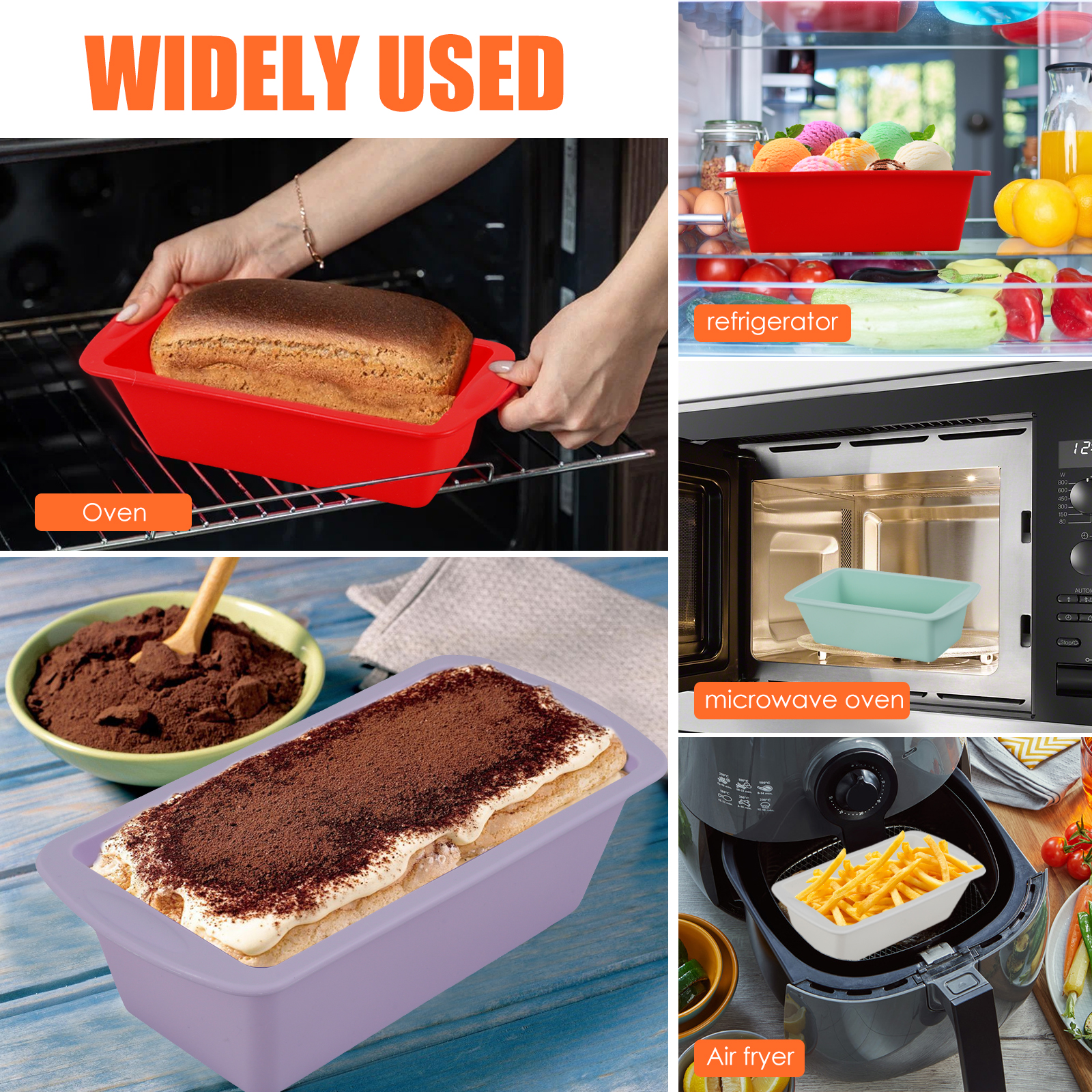 4Pcs Rectangular Silicone Brea - Springform Pan Set avaliação e preço