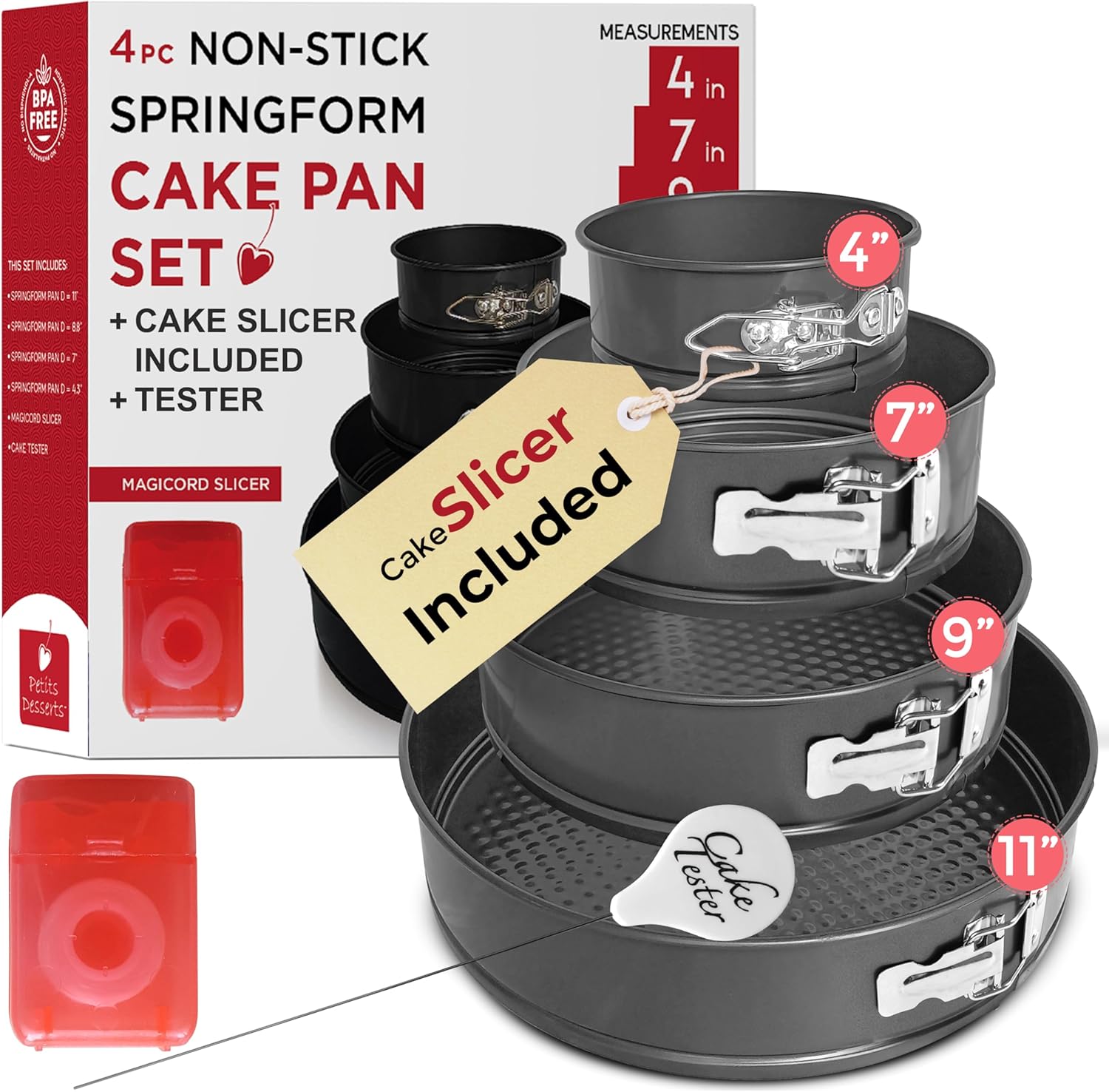 4-Piece Springform Pan Set wit - Springform Pan Set avaliação e preço