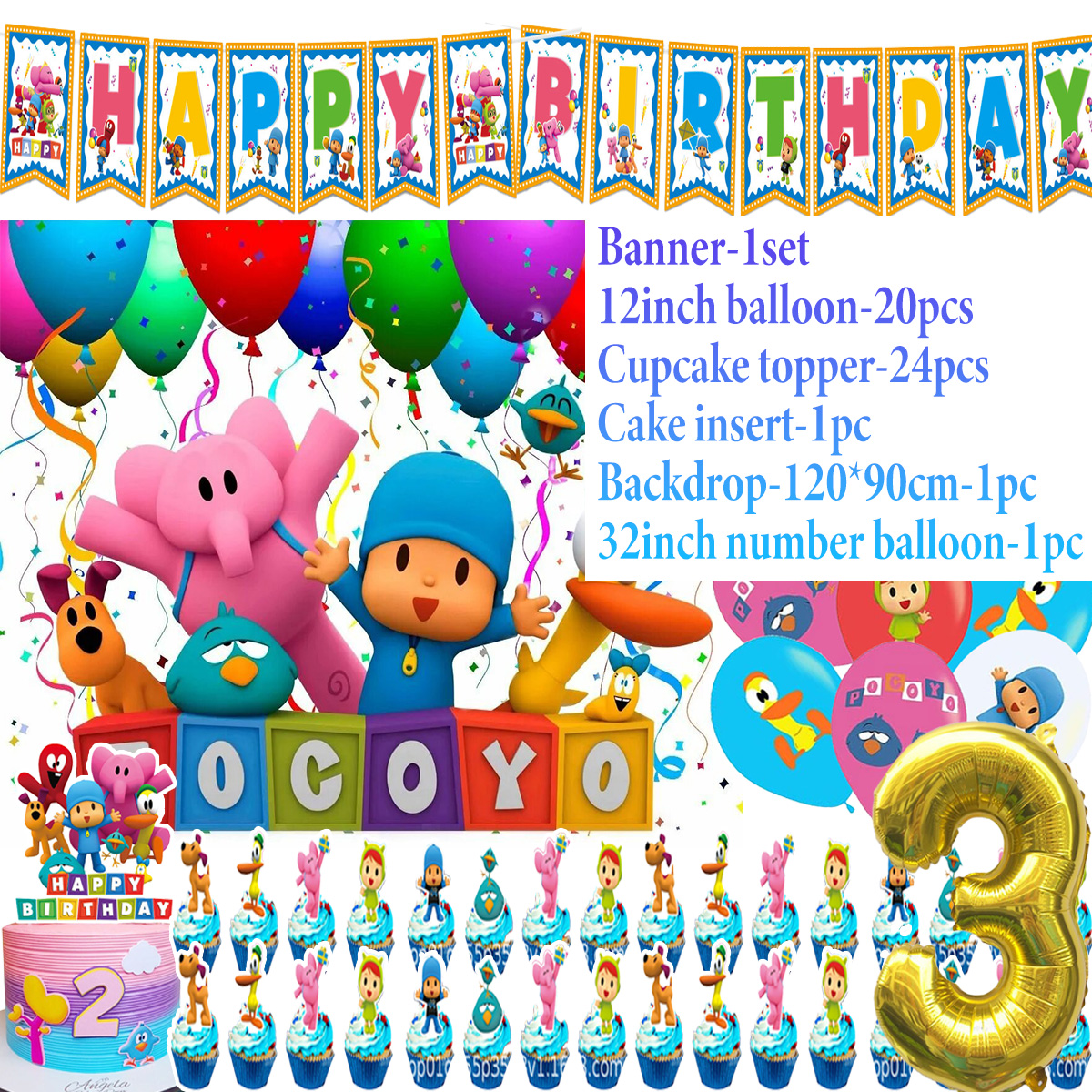 Blue&Pocoyoing Birthday Party  - Cake Board Round avaliação e preço