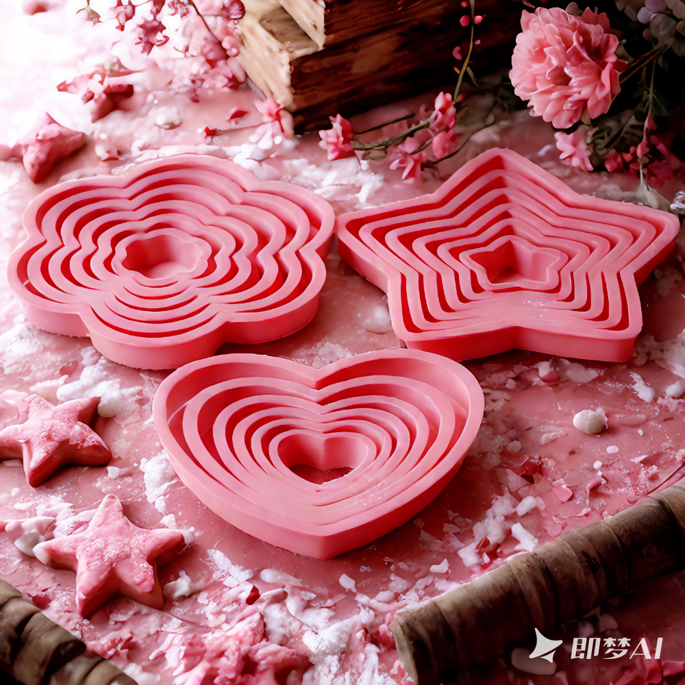 1set/3sets Pink Heart Star Flo - Cookie Cutter Set avaliação e preço