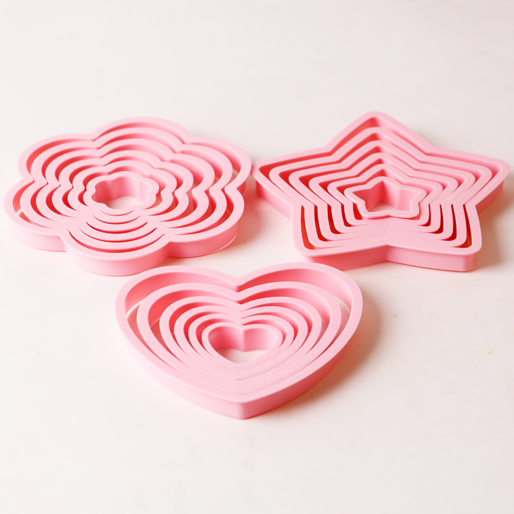 1set/3sets Pink Heart Star Flo - Cookie Cutter Set avaliação e preço