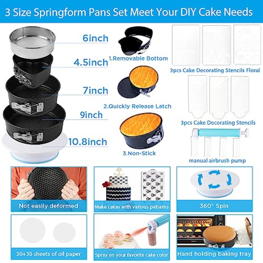Cake Decorating Kit 672 Pcs Ca - Springform Pan Set avaliação e preço