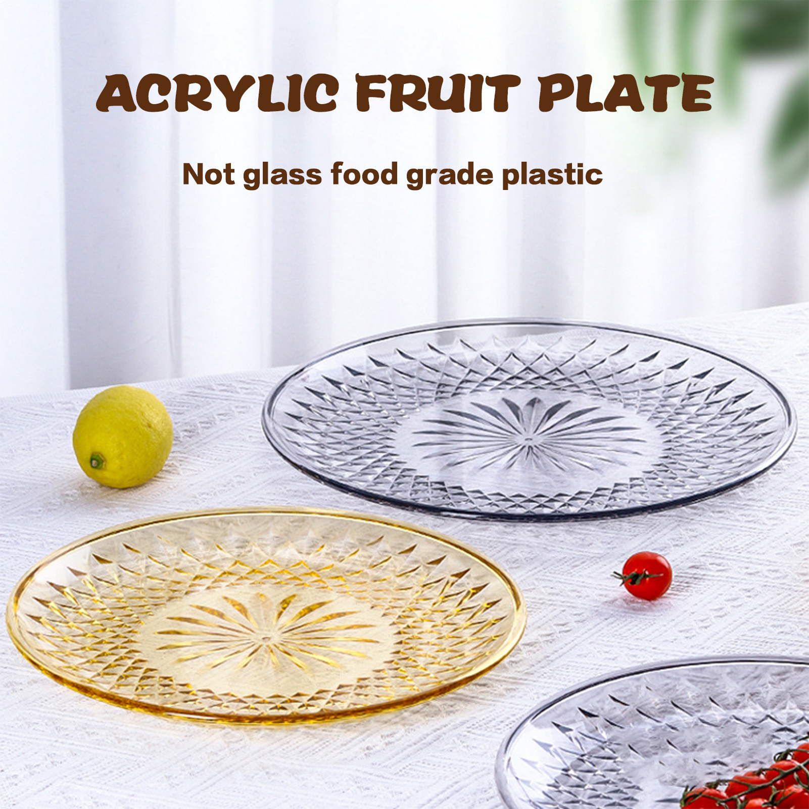 15/20/25cm Acrylic Fruit Plate - Cake Board Round avaliação e preço