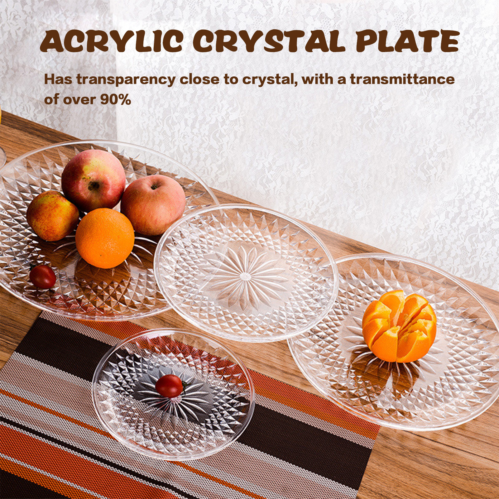 15/20/25cm Acrylic Fruit Plate - Cake Board Round avaliação e preço