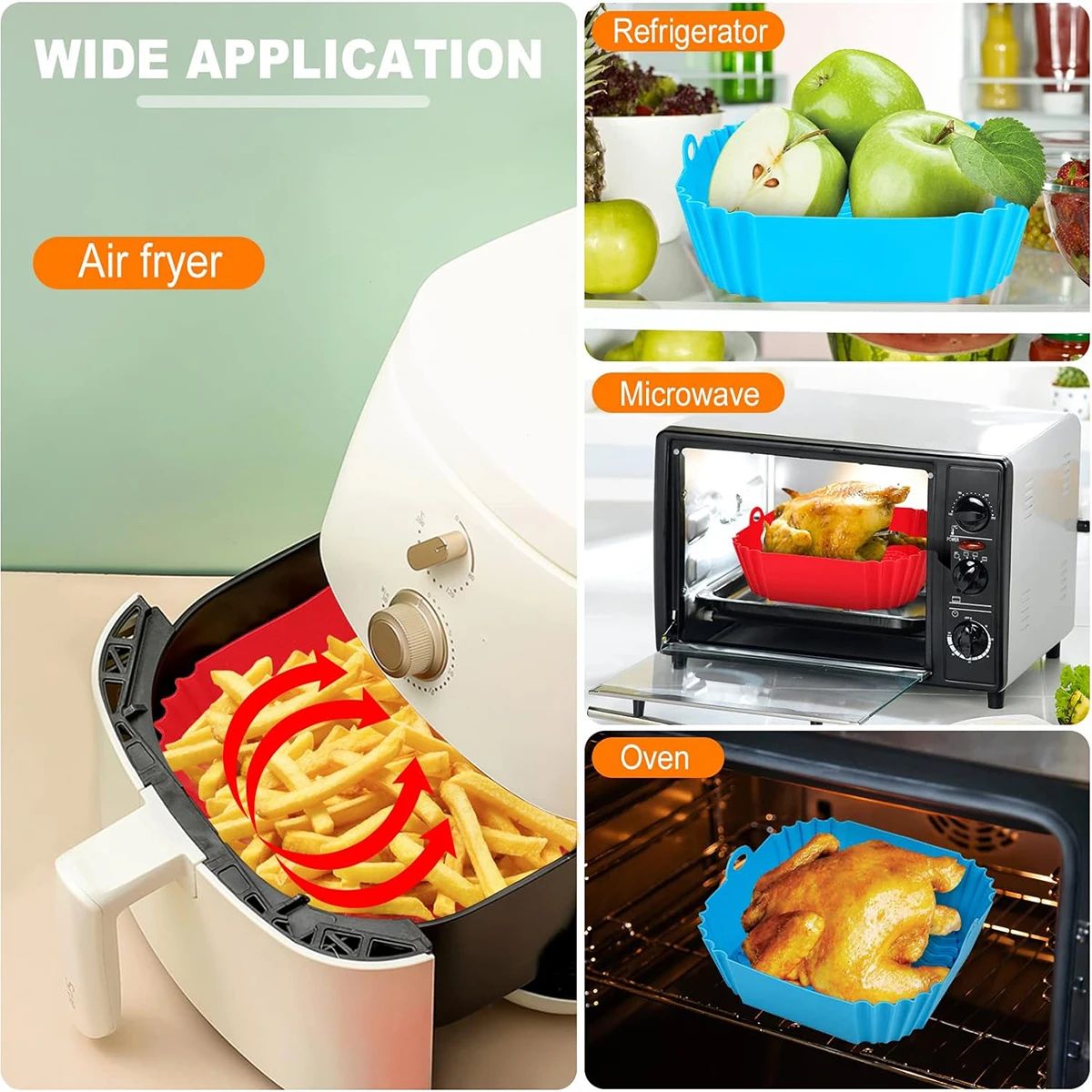 Air Fryer Silicone Liners Pot  - Kitchen Baking Mat avaliação e preço