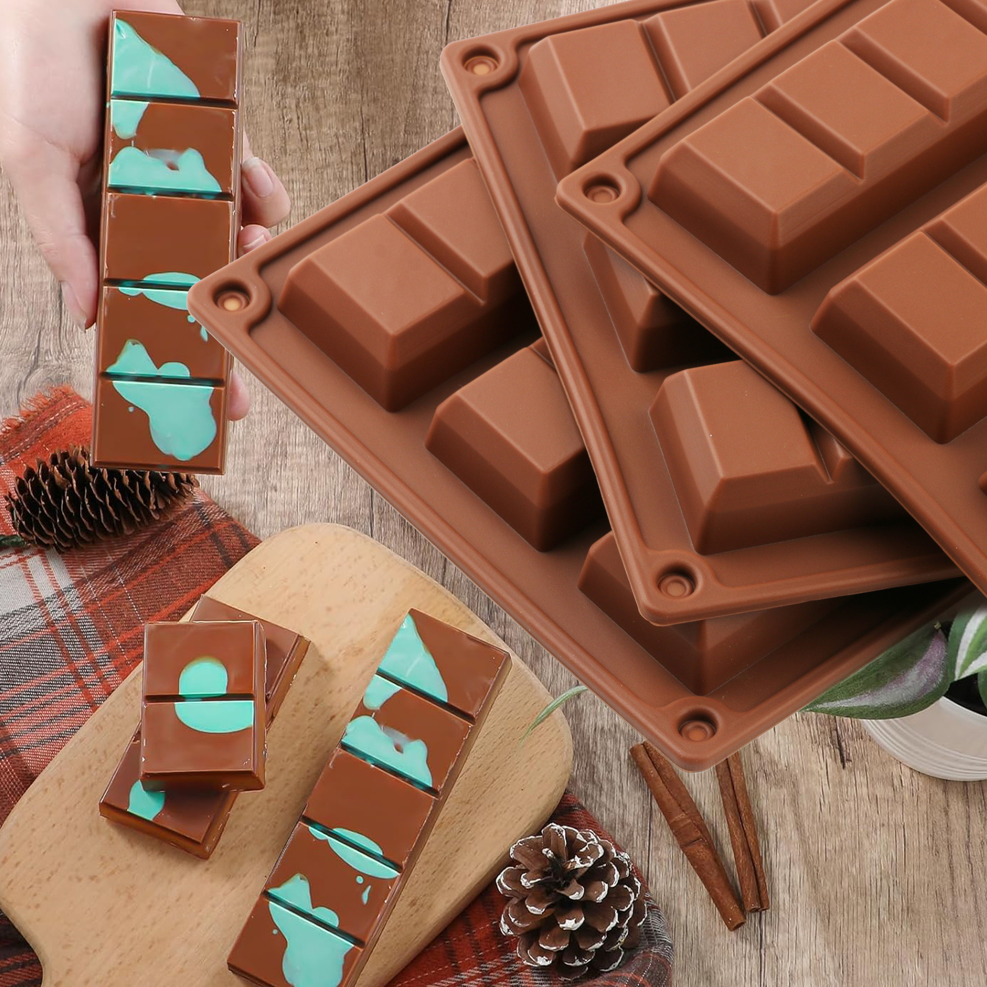 1pcs Silicone Dubai Block Choc - Kitchen Baking Molds avaliação e preço
