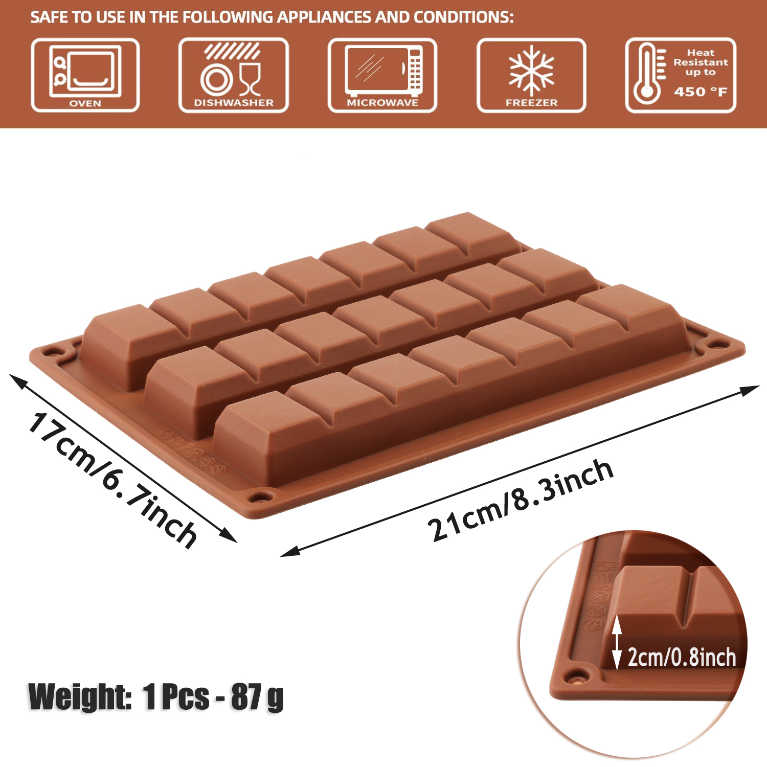 1pcs Silicone Dubai Block Choc - Kitchen Baking Molds avaliação e preço