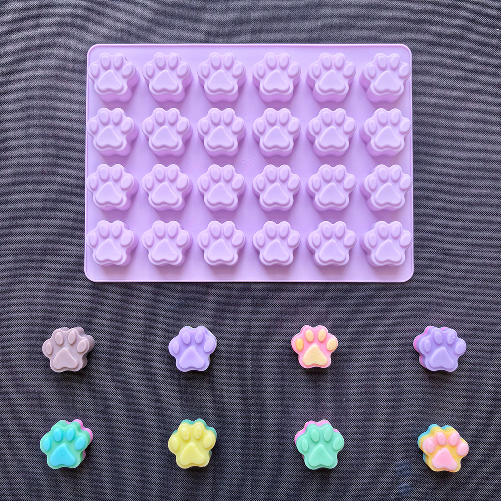1pc 24 hole cat paw shaped cho - Kitchen Baking Molds avaliação e preço