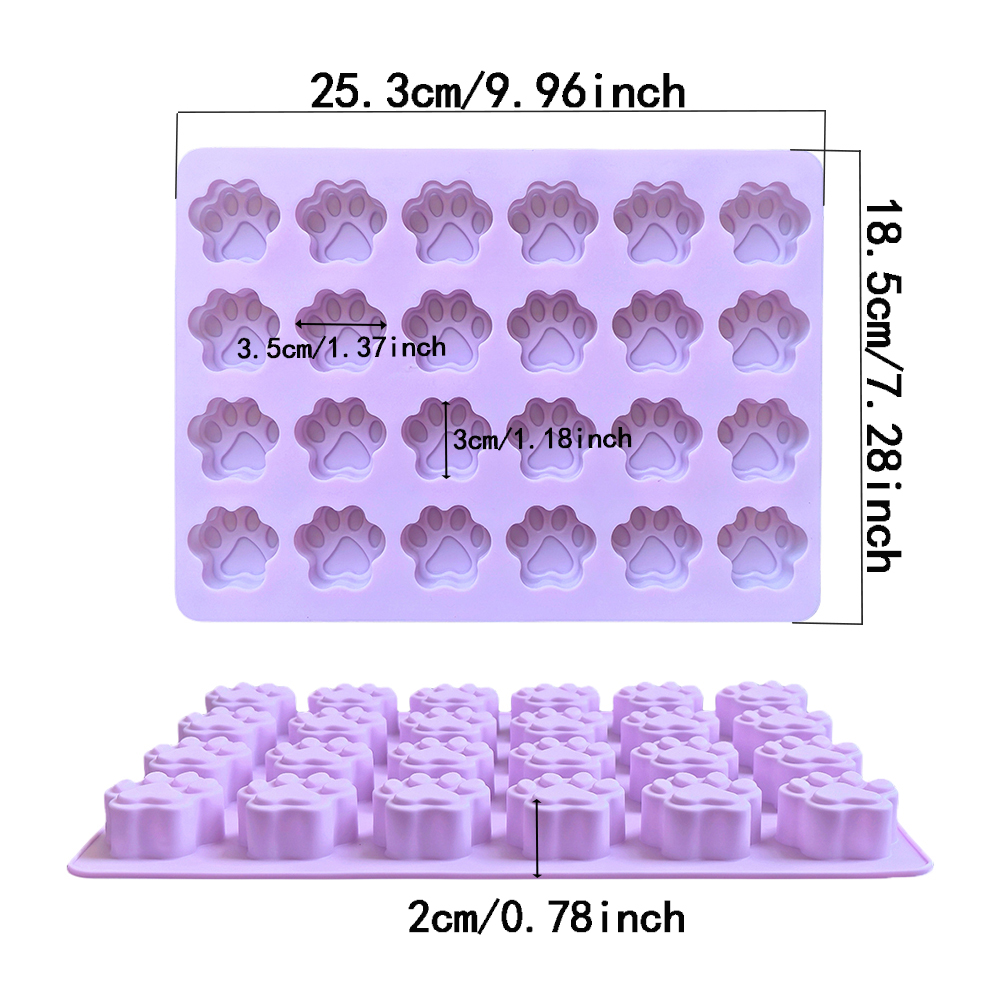 1pc 24 hole cat paw shaped cho - Kitchen Baking Molds avaliação e preço