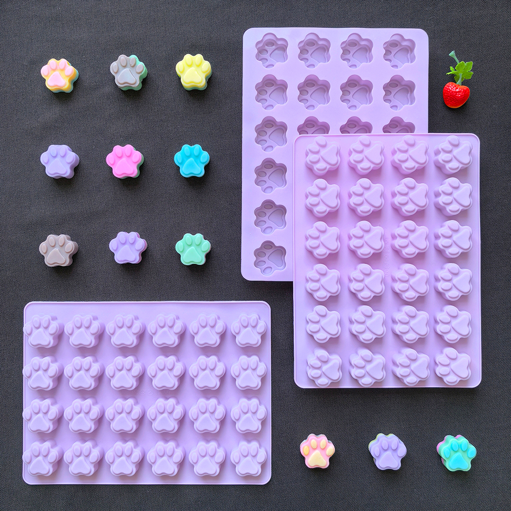1pc 24 hole cat paw shaped cho - Kitchen Baking Molds avaliação e preço