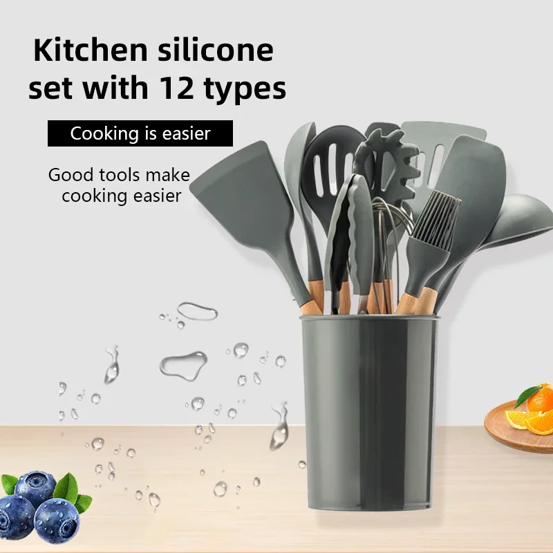 For 12-piece Set Wooden Handle - Kitchen Baking Pan Storage avaliação e preço