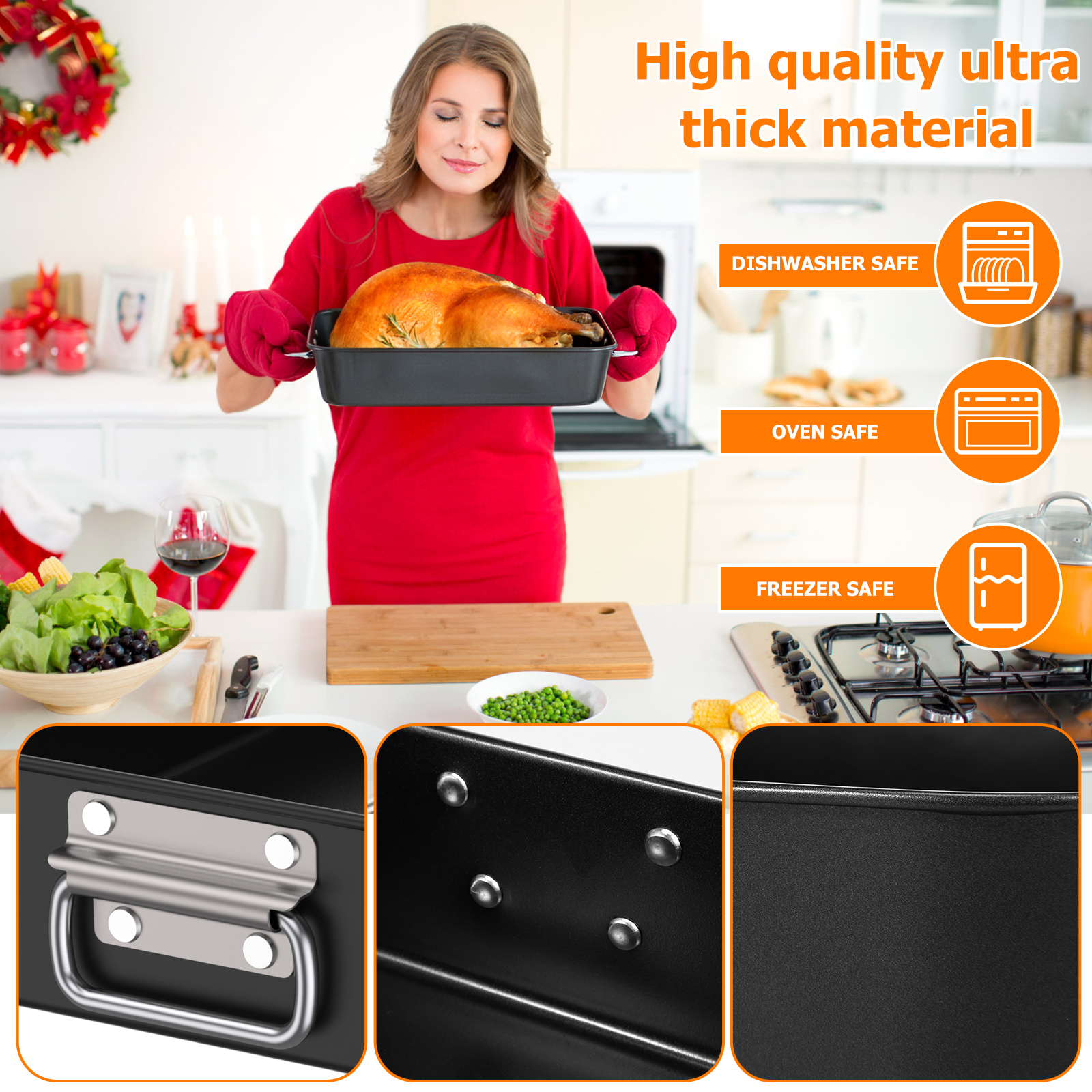 Deep Baking Pan Rectangle Carb - Kitchen Baking Pan Storage avaliação e preço