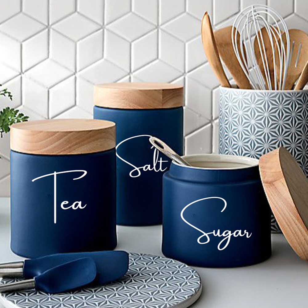 Decal Only 8Pcs Kitchen Organi - Kitchen Baking Canisters avaliação e preço