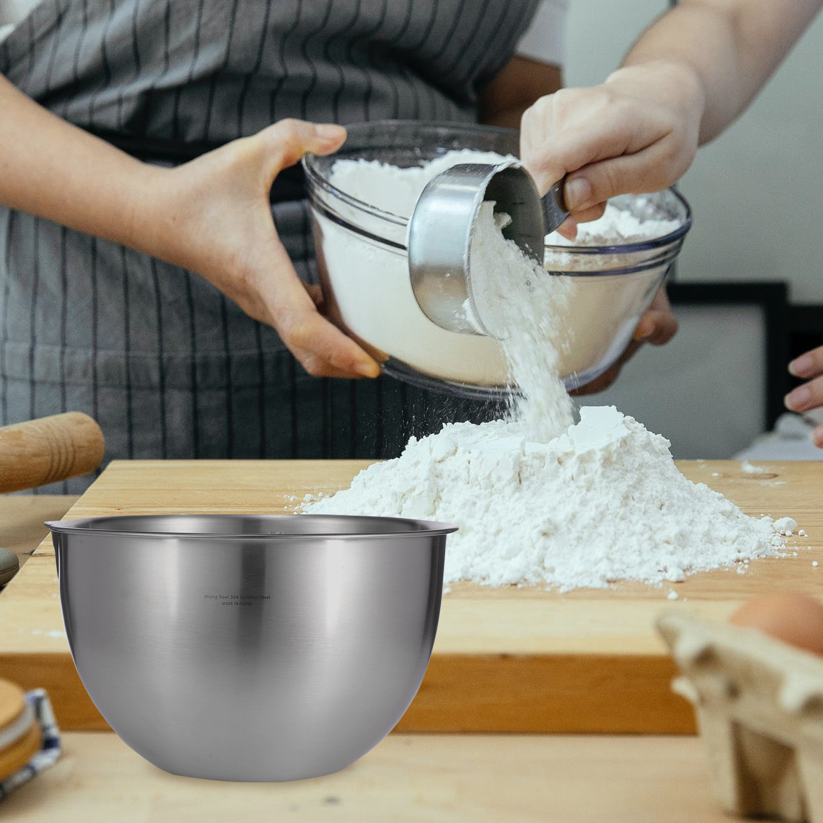 Stainless Steel Mixing Bowl De - Kitchen Baking Pan Storage avaliação e preço
