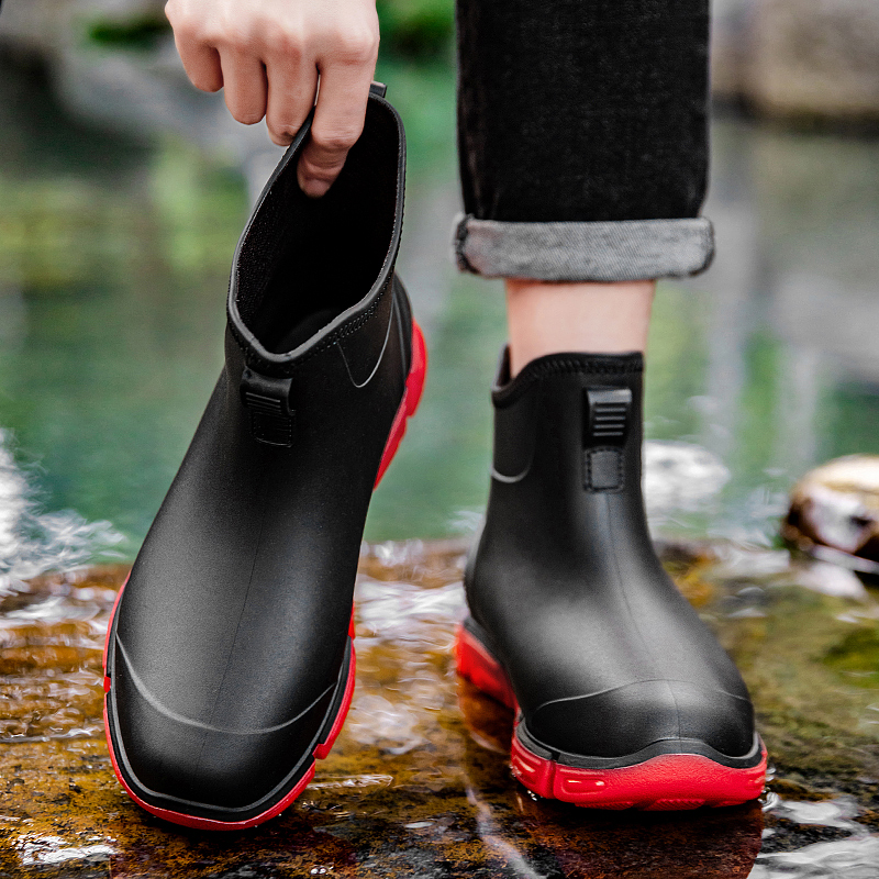 Fashion Men's Short Rain Boots - Kitchen Up avaliação e preço