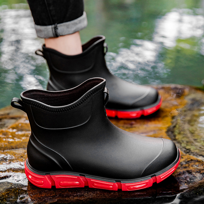 Fashion Men's Short Rain Boots - Kitchen Up avaliação e preço