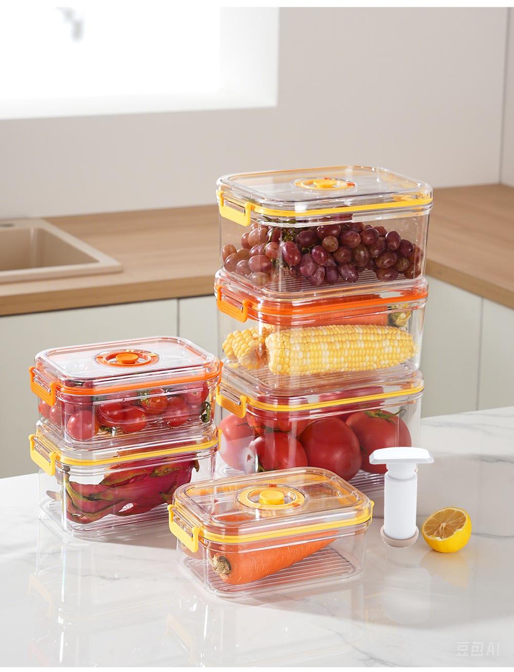 Vacuum Fresh-keeping Box Refri - Kitchen Baking Tins avaliação e preço