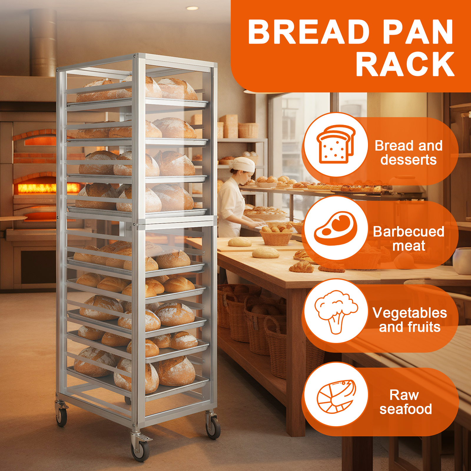 18 Tiers Bun Rack with Wheels  - Kitchen Baking Pan Storage avaliação e preço