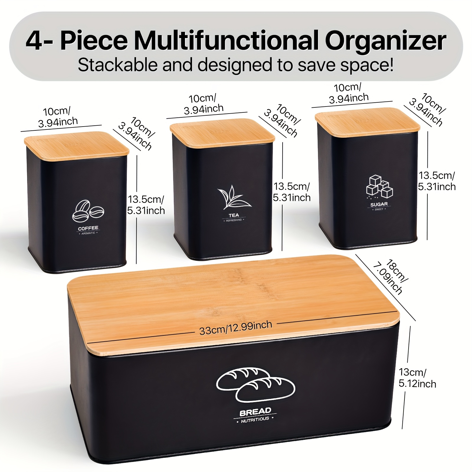 Metal Bread Box for Kitchen Co - Kitchen Baking Canisters avaliação e preço