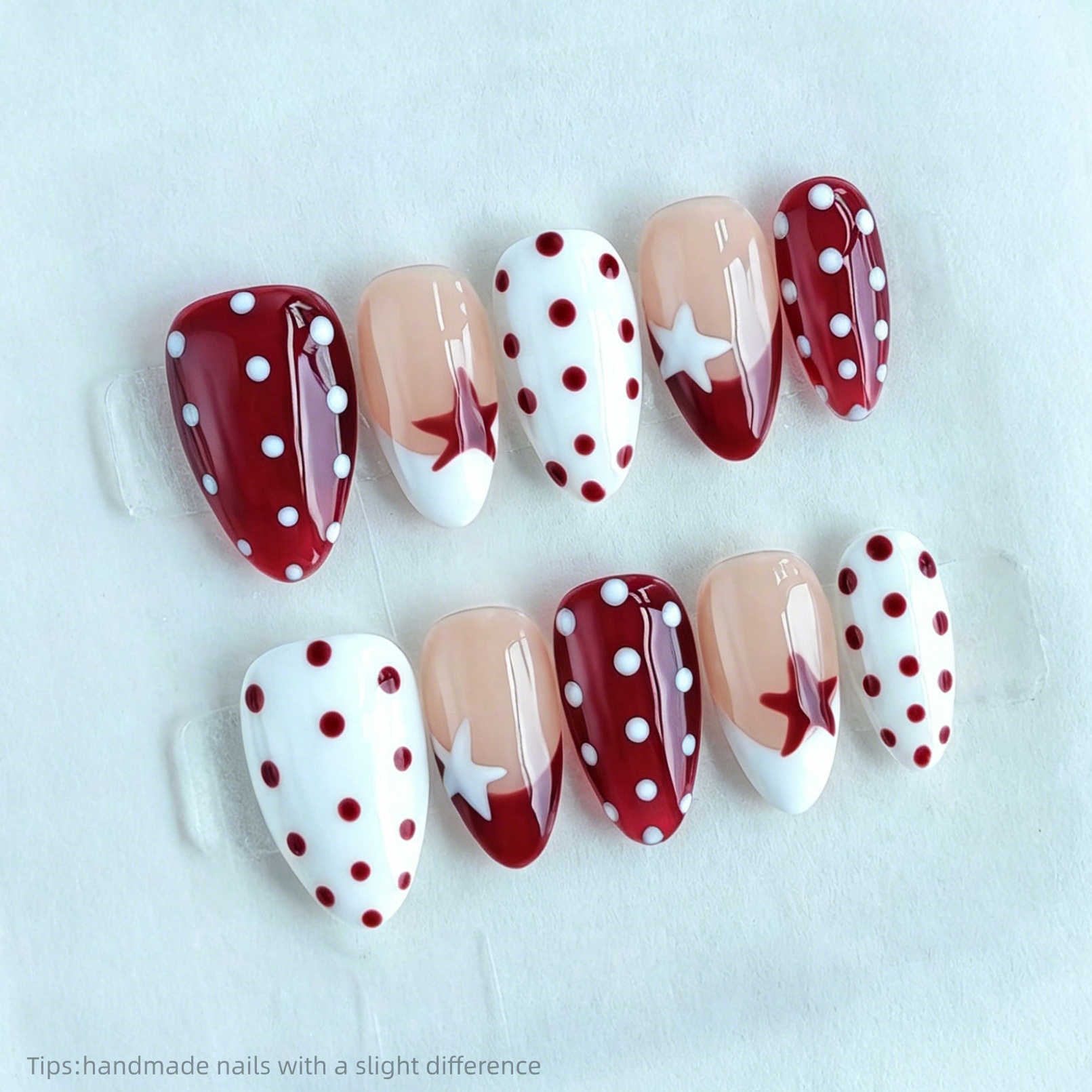 10pcs Handmade Red White Polka - Decorating Tip Set avaliação e preço