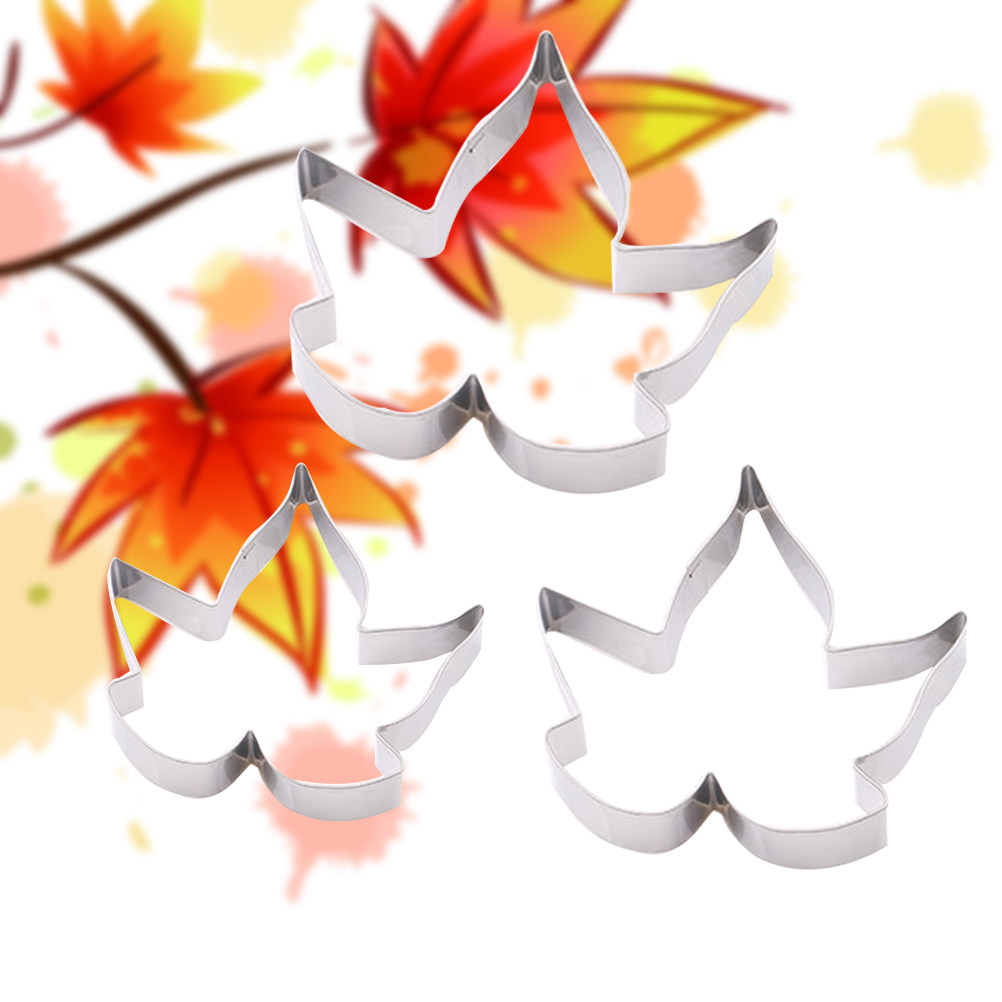 3Pcs Maple Leaf Cookie Cutter  - Cookie Cutter Set avaliação e preço
