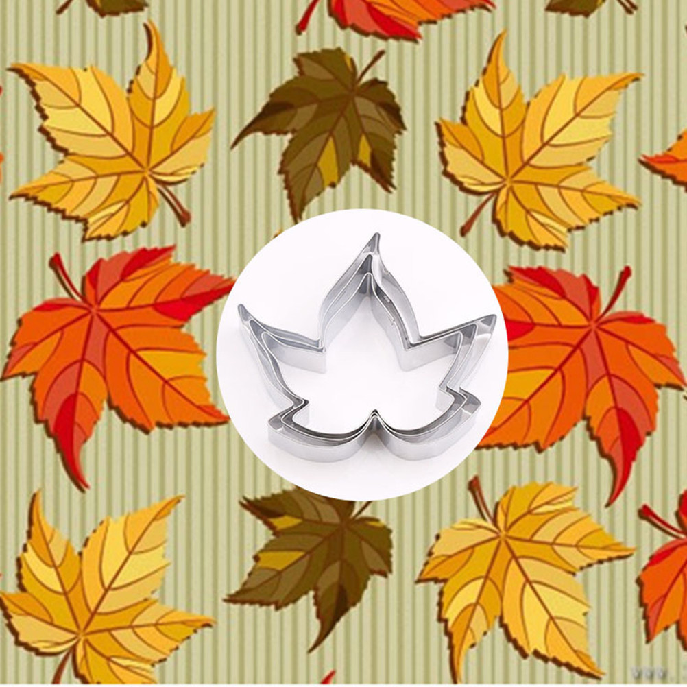 3Pcs Maple Leaf Cookie Cutter  - Cookie Cutter Set avaliação e preço