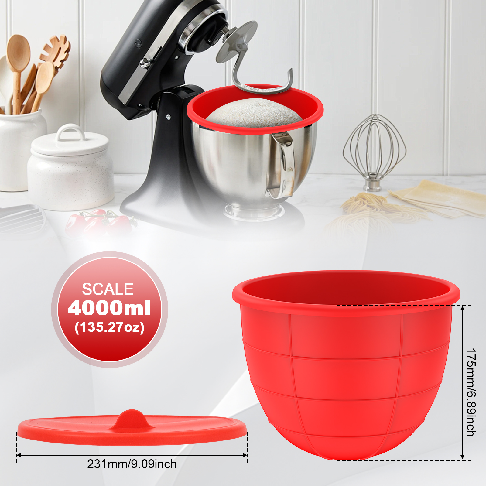 3 Pcs Kitchen Silicone Bowl In - Kitchen Aid Baking Lid avaliação e preço