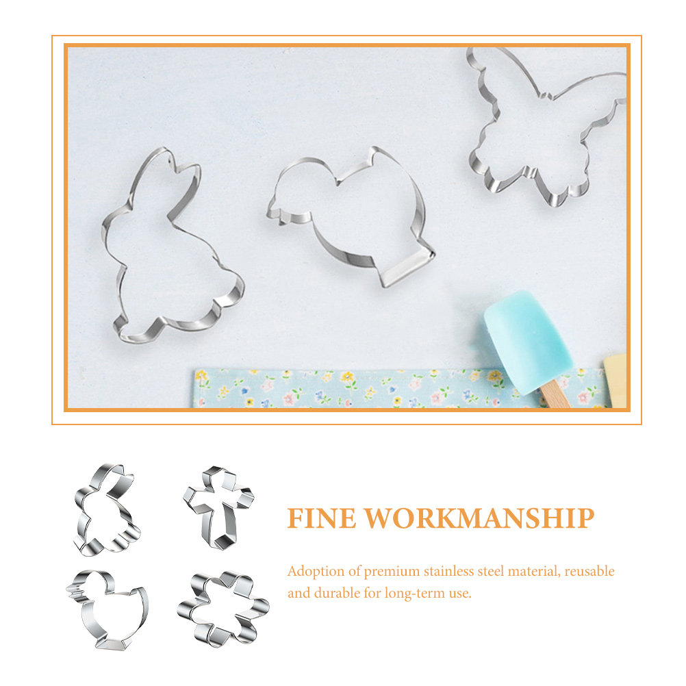 1Set Stainless Steel Easter Co - Cookie Cutter Set avaliação e preço