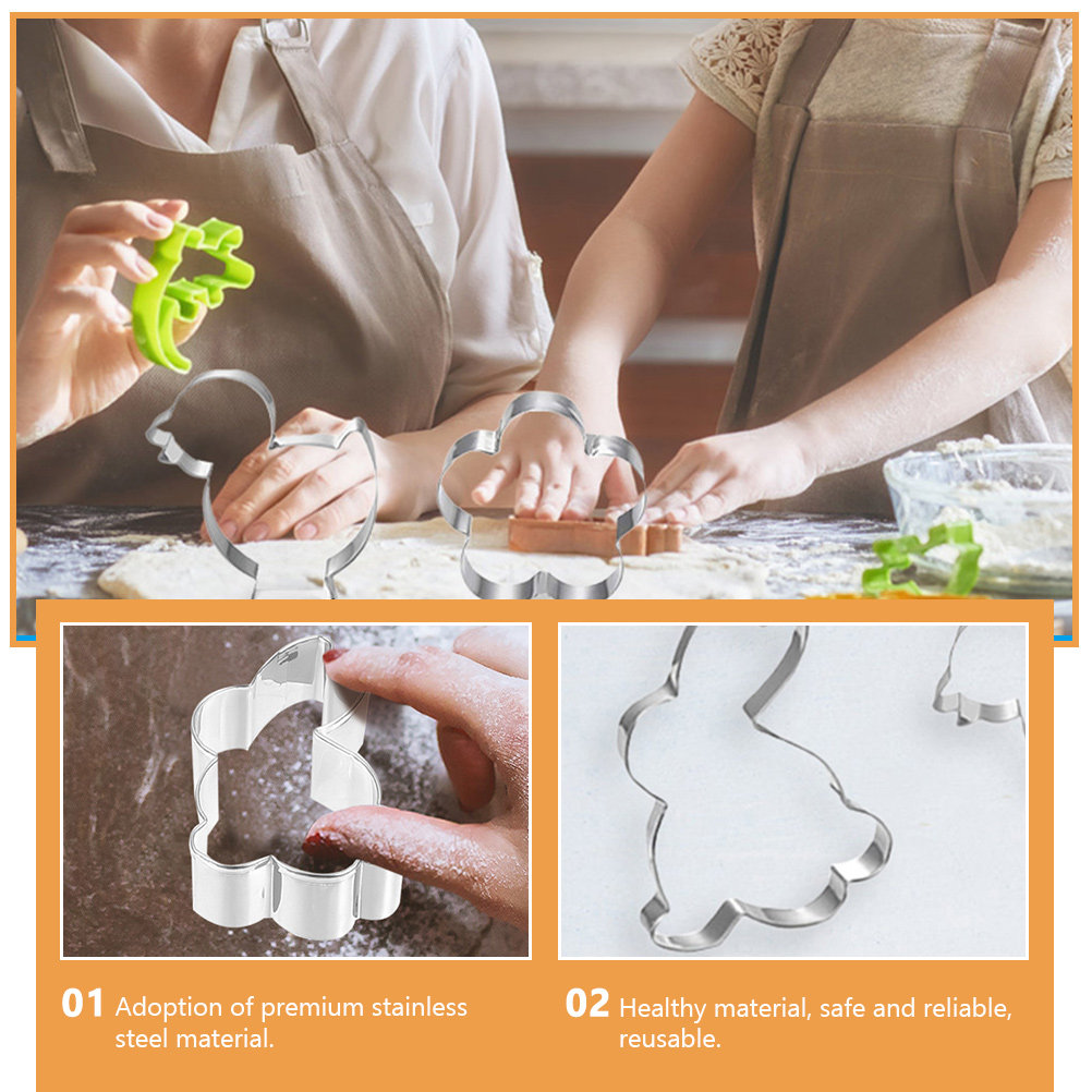 1Set Stainless Steel Easter Co - Cookie Cutter Set avaliação e preço