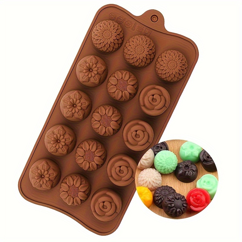 4 Flower-Shaped Chocolate Cand - Kitchen Baking Molds avaliação e preço