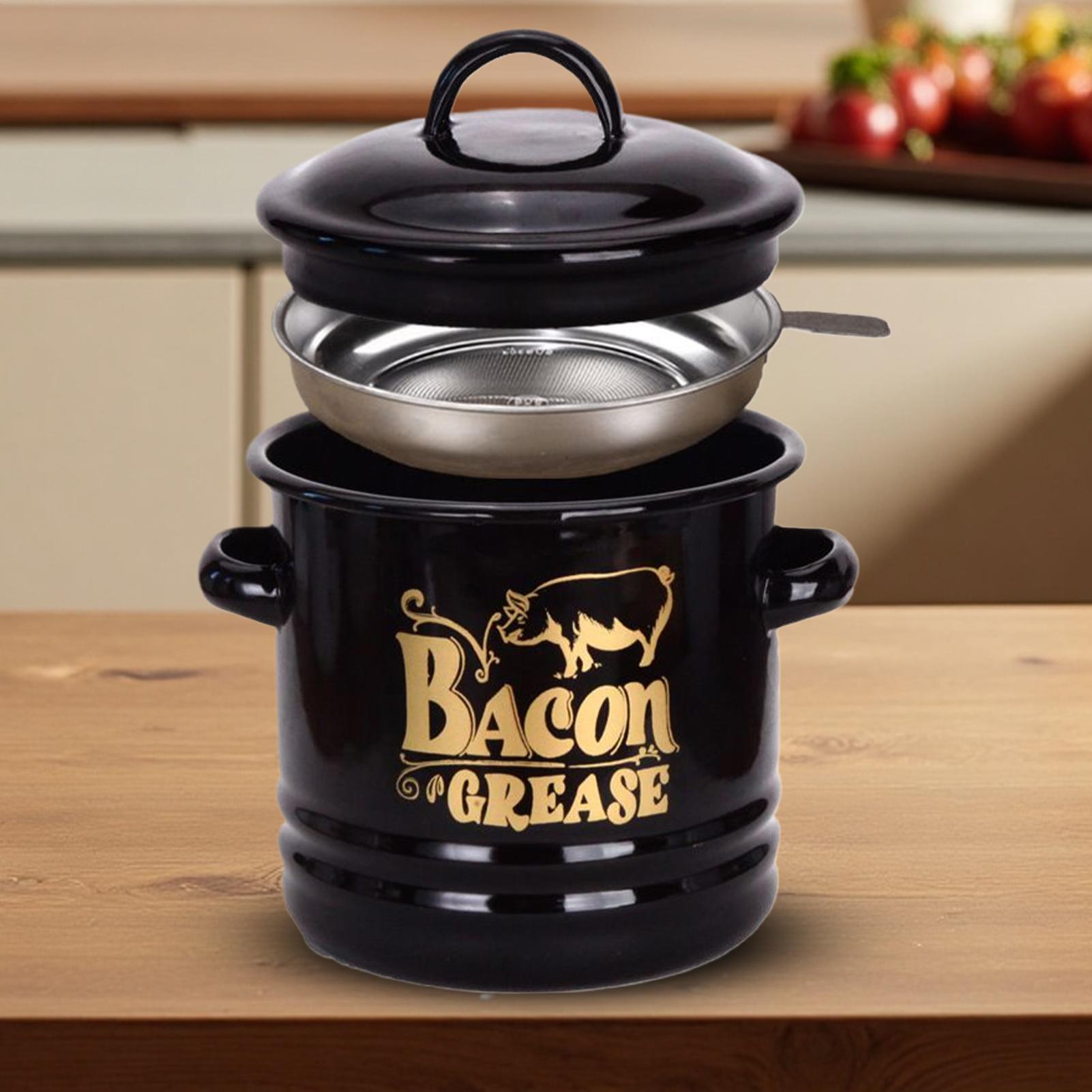 Bacon Grease Container 1200ml  - Kitchen Baking Canisters avaliação e preço