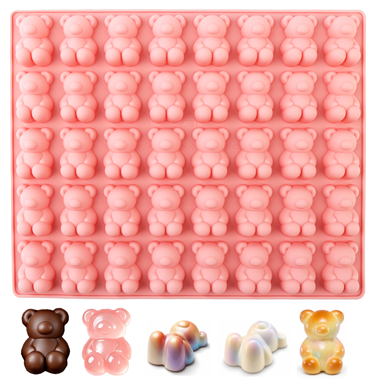 40-Piece Bear-Shaped Silicone  - Kitchen Baking Molds avaliação e preço