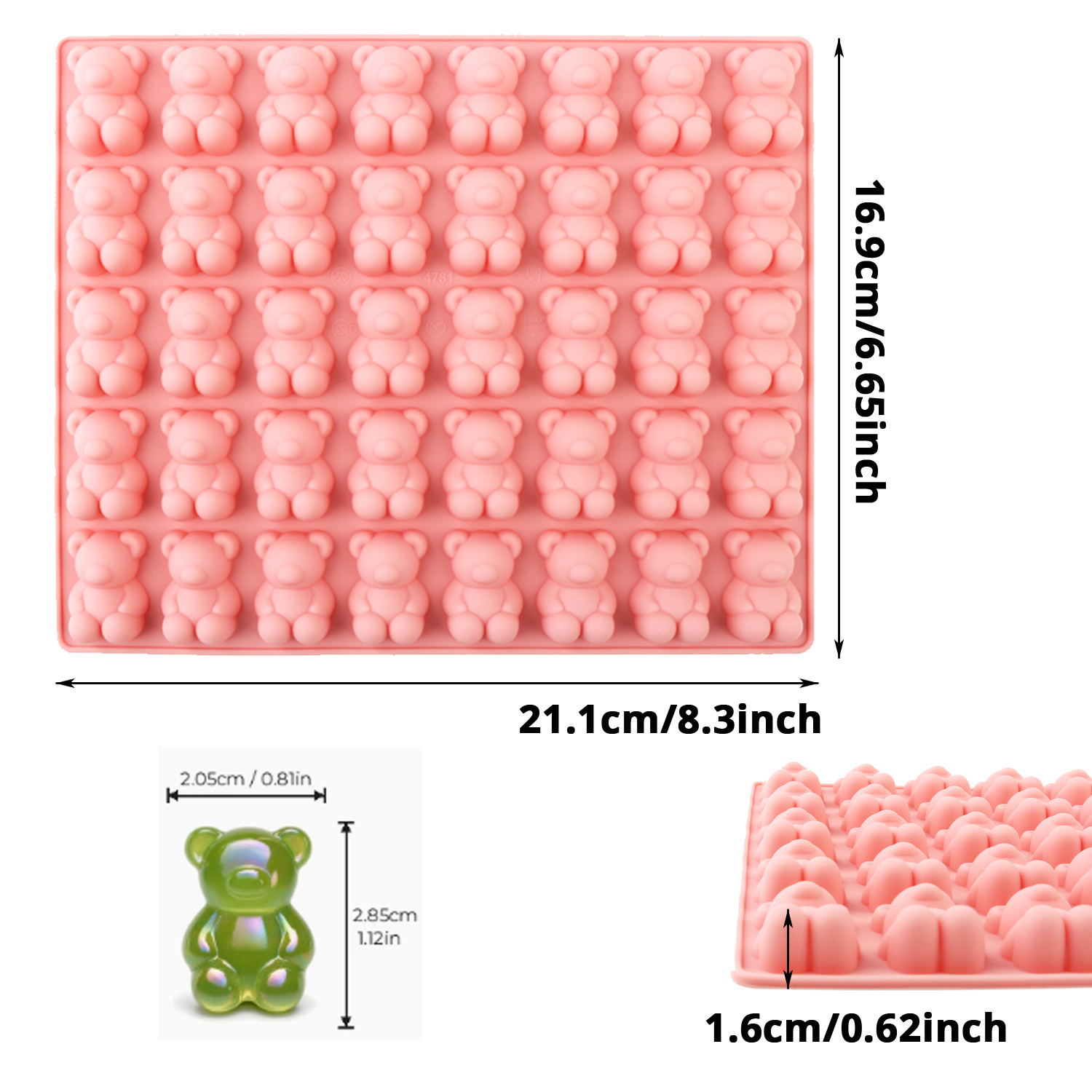 40-Piece Bear-Shaped Silicone  - Kitchen Baking Molds avaliação e preço