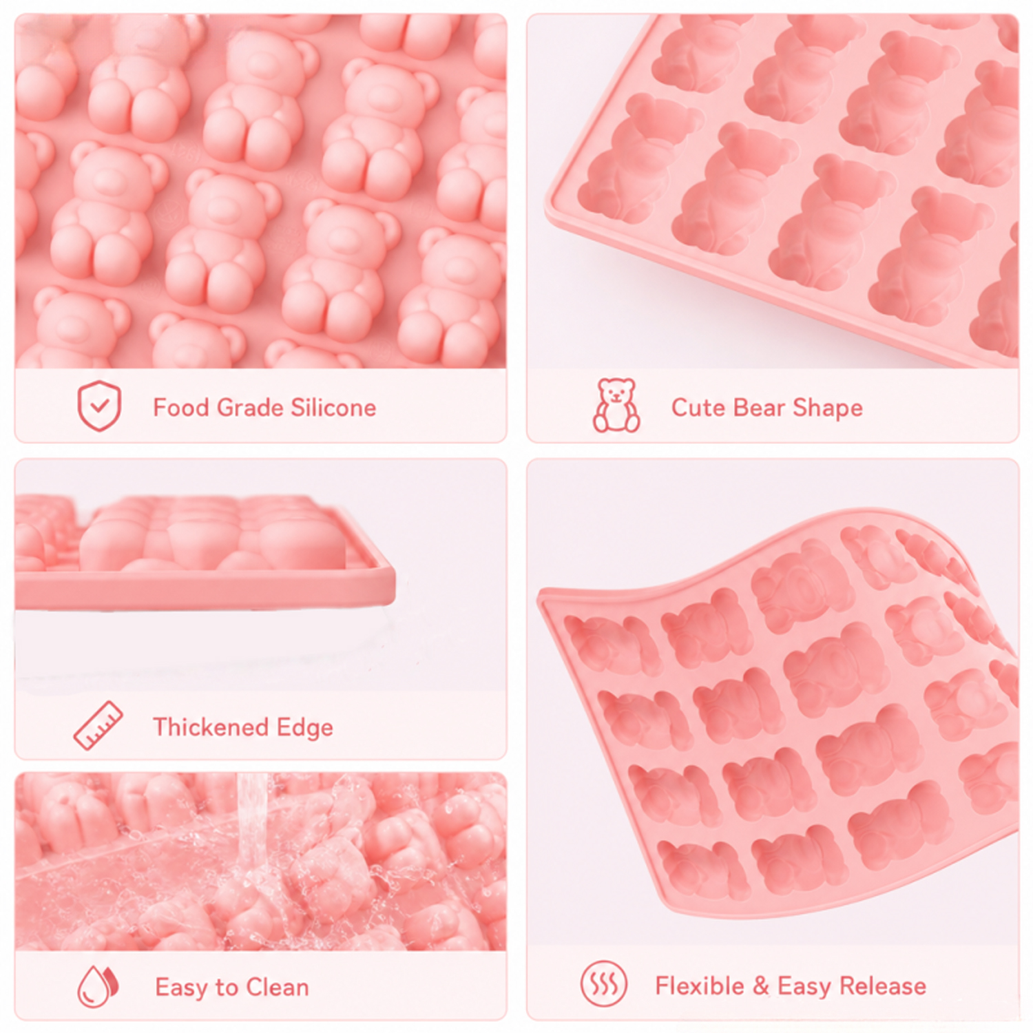 40-Piece Bear-Shaped Silicone  - Kitchen Baking Molds avaliação e preço