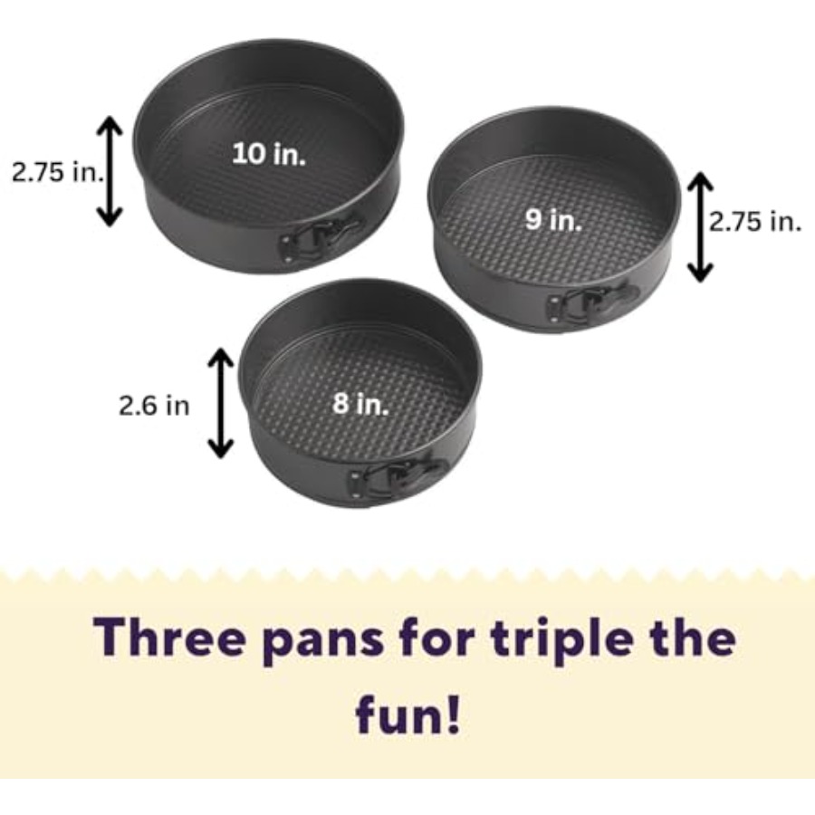 Gold Non-Stick 8, 9, 10 in Spr - Springform Pan Set avaliação e preço