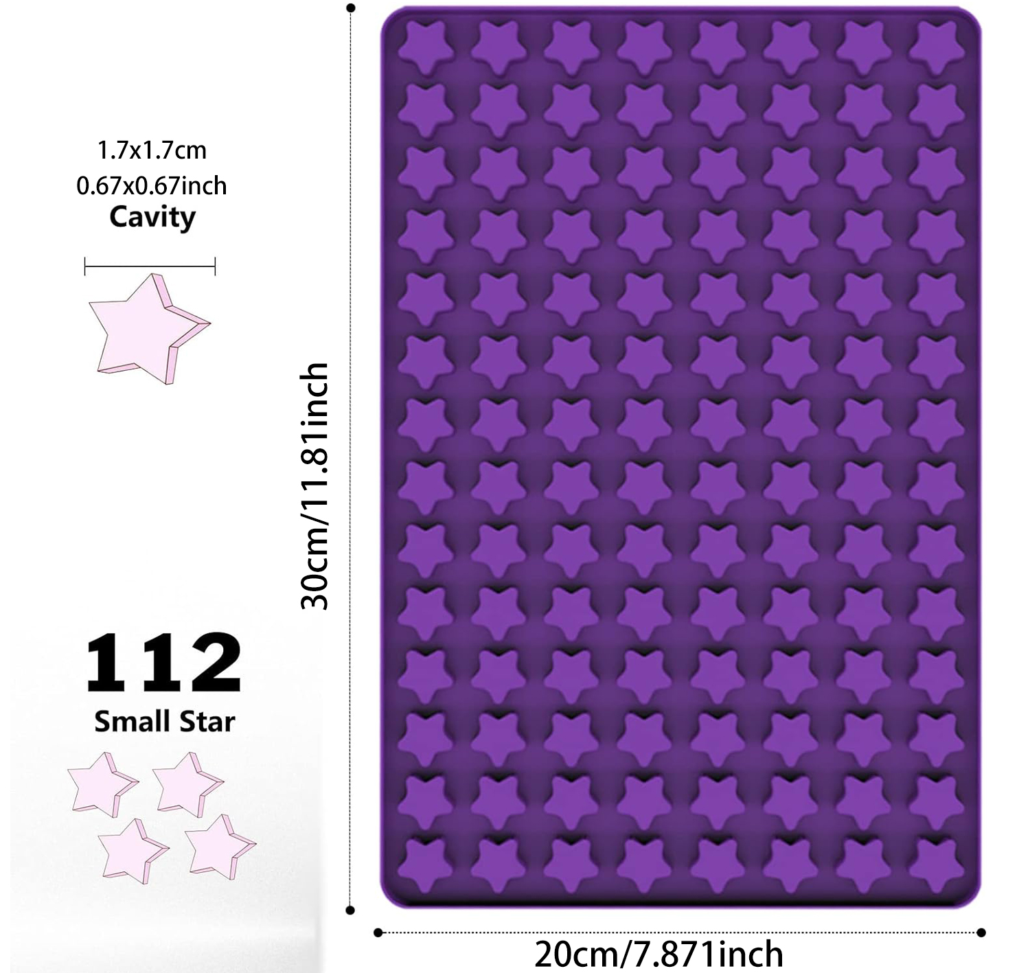 112 Cavity Mini Star Silicone  - Kitchen Baking Molds avaliação e preço