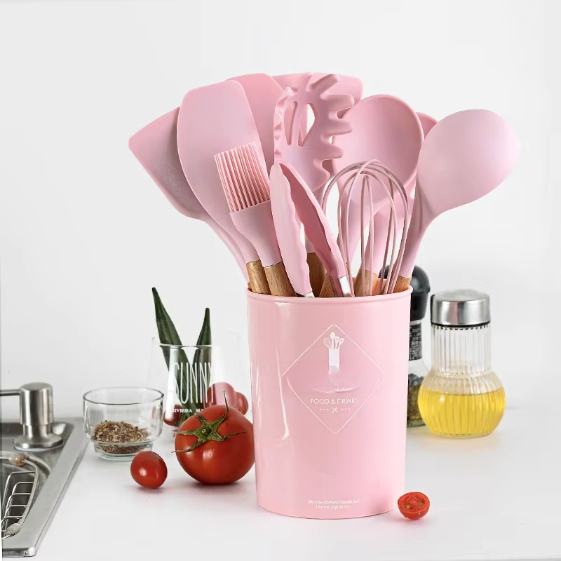 Wooden pink Wooden handle Kitc - Kitchen Baking Pan Storage avaliação e preço